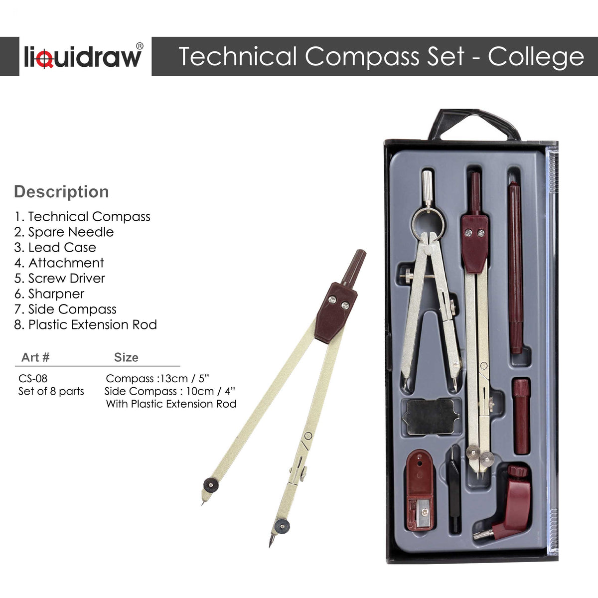 Liquidraw Compass Set Technical Drawing Professional Set Of Geometry
