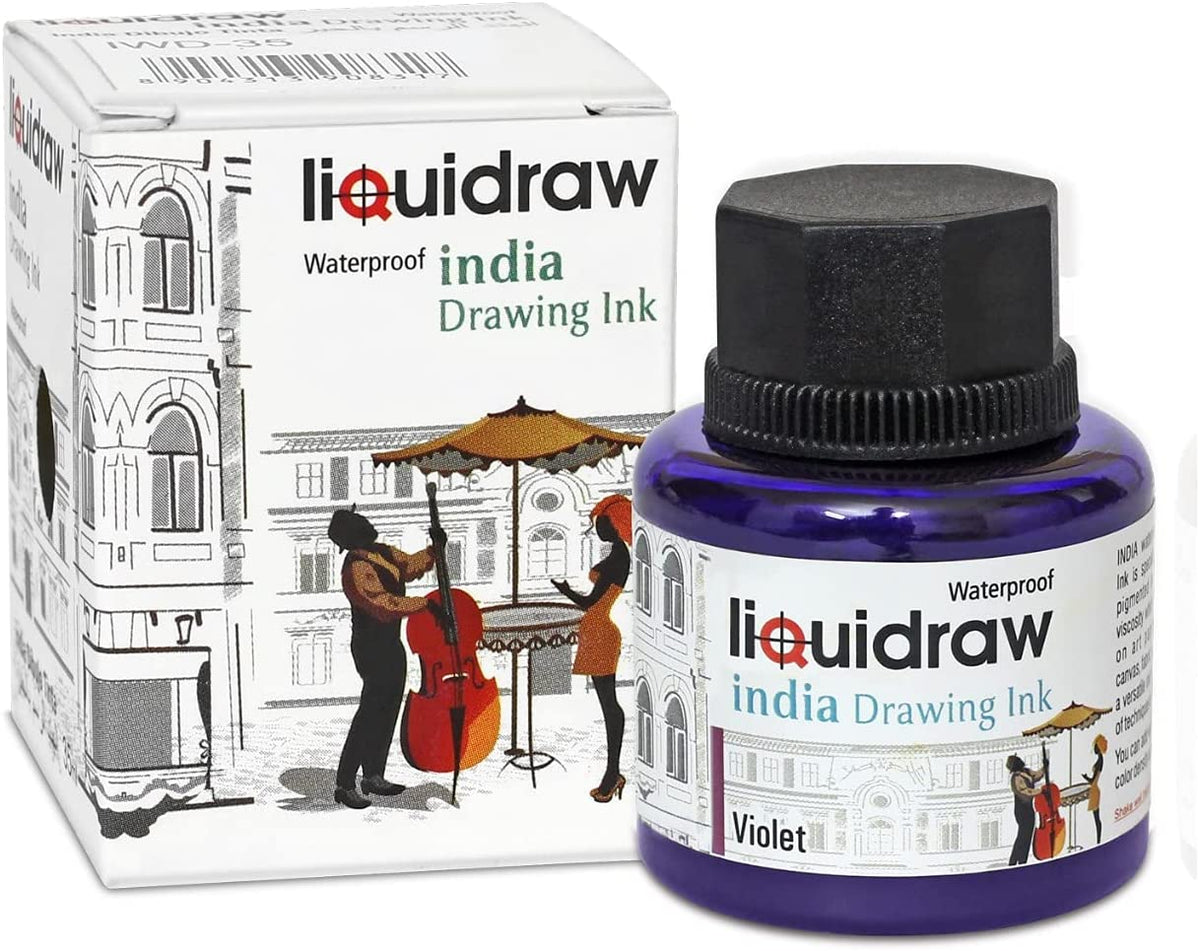 Liquidraw Coloured Drawing Ink Set India Ink, Waterproof, Set of 20  Assorted Colours, 35ml Indian Inks for Artists 