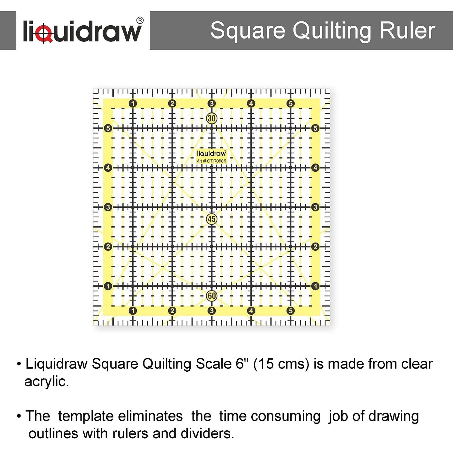 Square Quilt Ruler Liquidraw Square Quilting Ruler, Acrylic Quilting Square Template, Imp