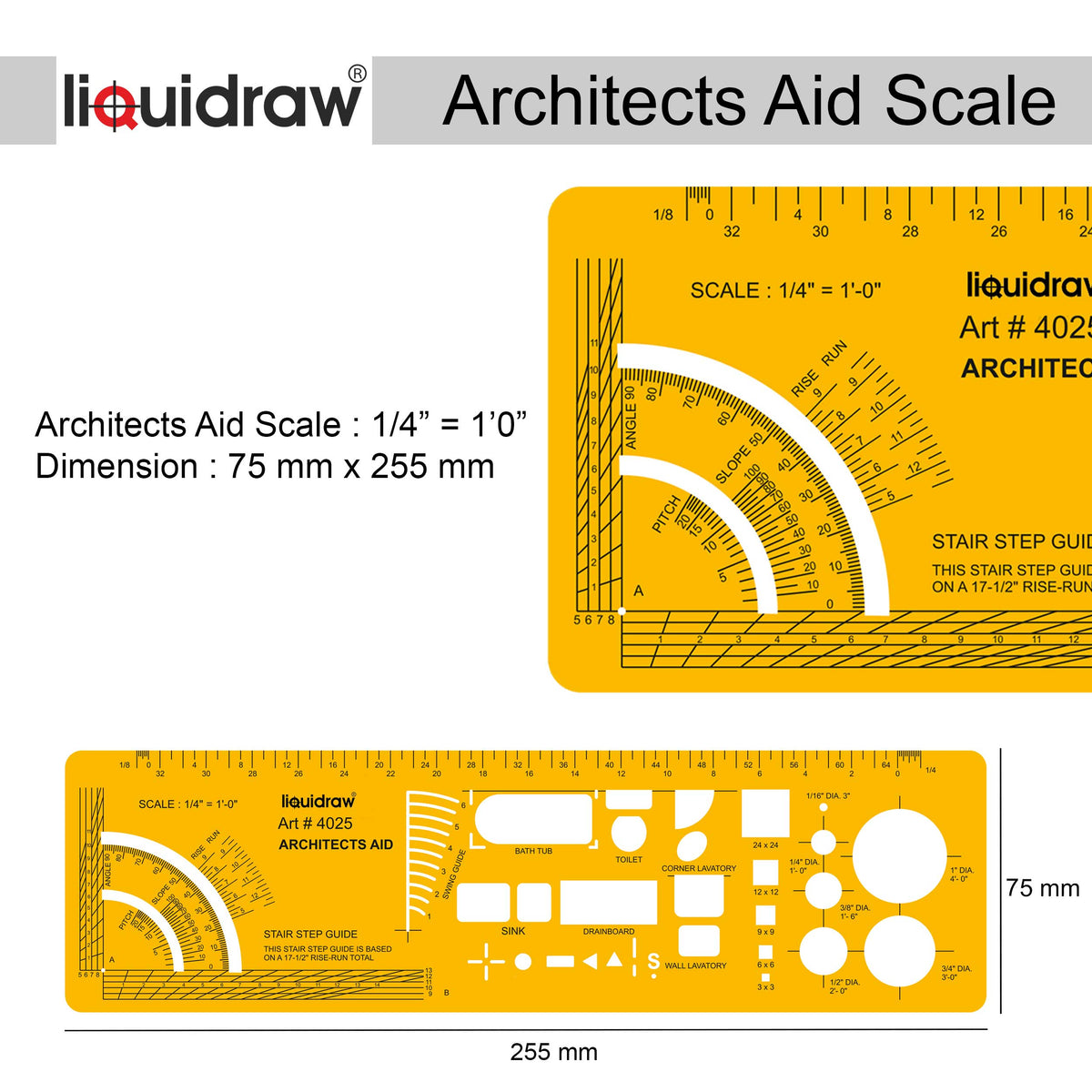 Liquidraw Architects Aid Architectural Scale Ruler Drawing Template St