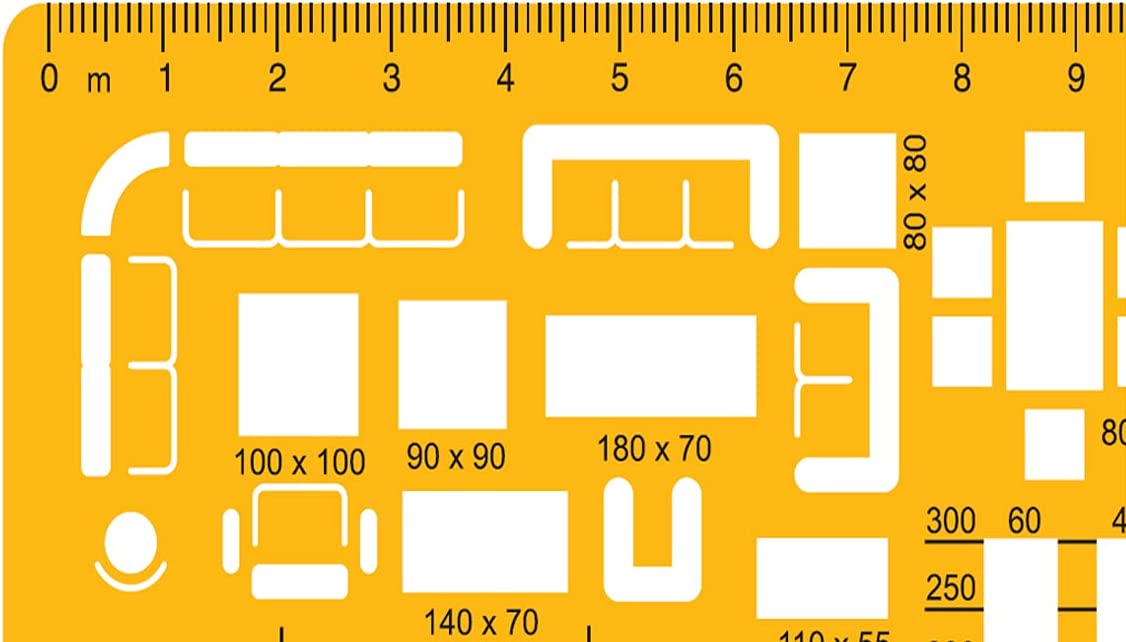Liquidraw 1:100 Scale Architectural Scale Ruler Drawing Template Stenc