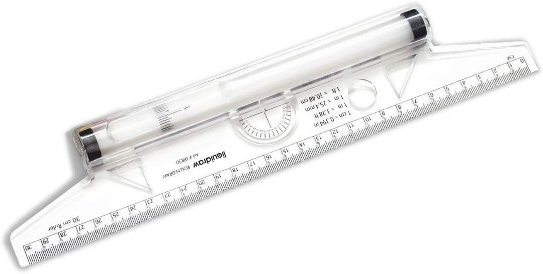 Metal Ruler 2 Pieces Plastic Measuring Rolling Ruler, Parallel Rolling ...