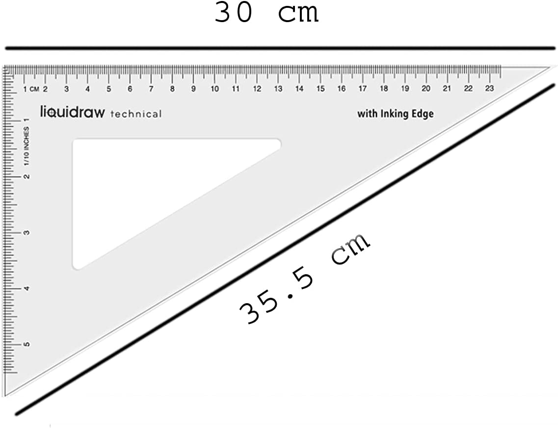 Liquidraw Set Square Triangle Ruler Geometry Set Professional Protract