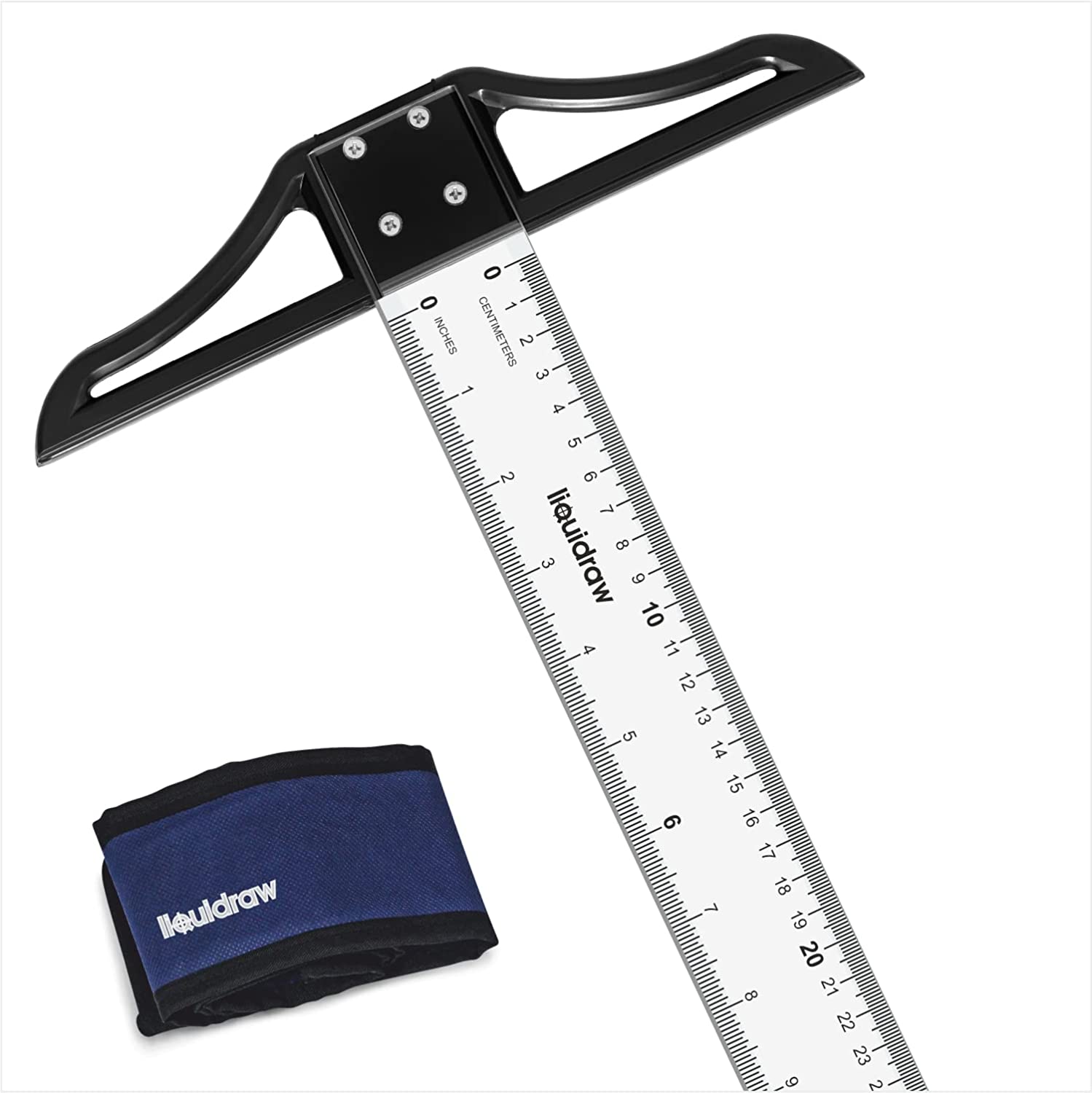 Silver T Square Ruler Liquidraw T Square Ruler 60cm 24 Inches Acrylic T-Square Shape Ruler F