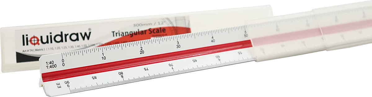 Liquidraw Adjustable Set Square 35cm & Triangular Scale Ruler 30cm Set