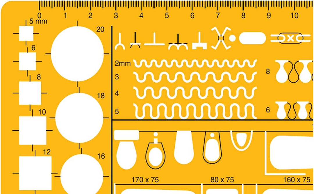 1pc/2pcs Multifunctional Rotatable Drawing Template Geometric Measuring Tool, Creative Painting Ruler, Office Supplies * Circle Drafting Measuring Scale Ruler Tools - View #5