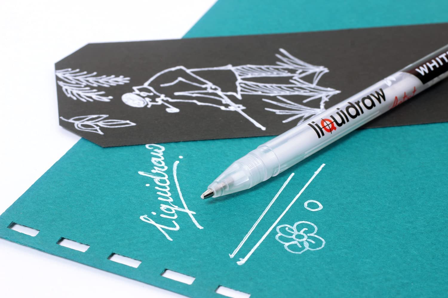 White Gel Pen 0.8mm Fine Tip Sketching Highlighter Pen for Artists Black  Papers Drawing Pen Art Supplies