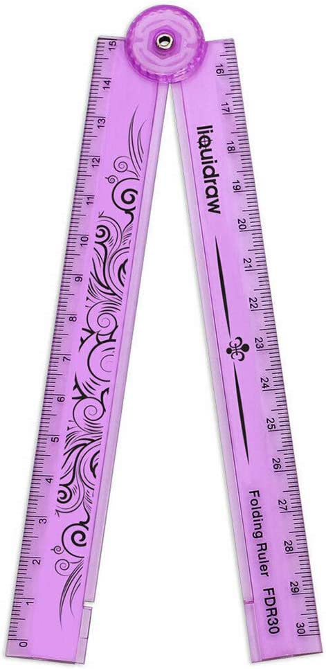 Blue Ruler Foldable Liquidraw 30cm Folding Ruler Foldable Ruler School Stationery