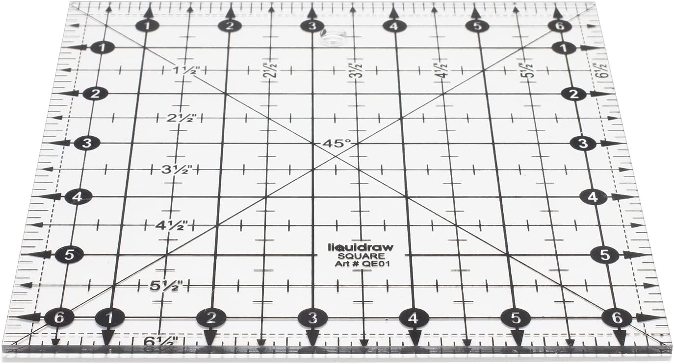 Liquidraw Square Quilting Ruler, Clear Acrylic Quilting Square Templat