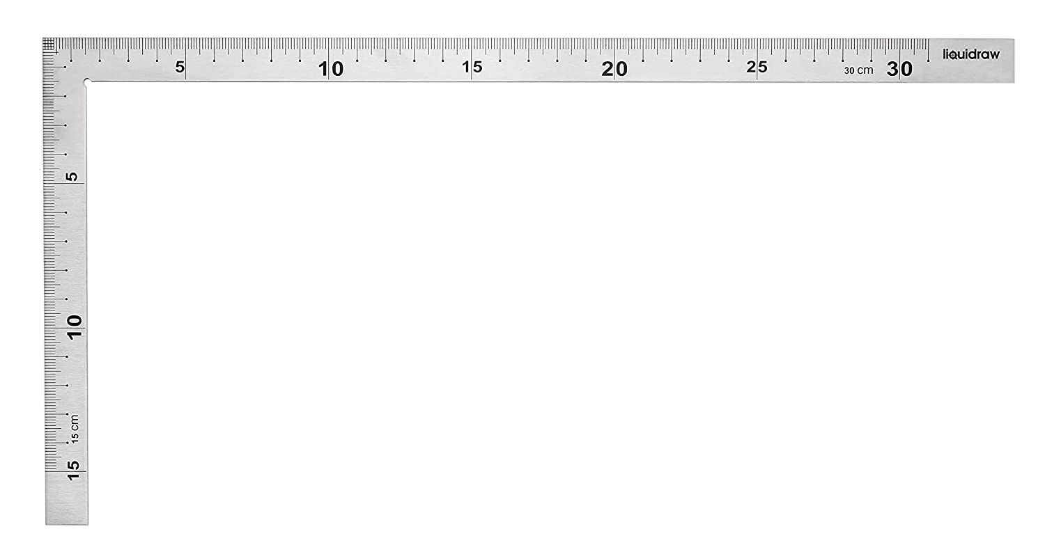 Liquidraw 150 x 300 mm Stainless Steel L Shape Square Ruler Double Sid