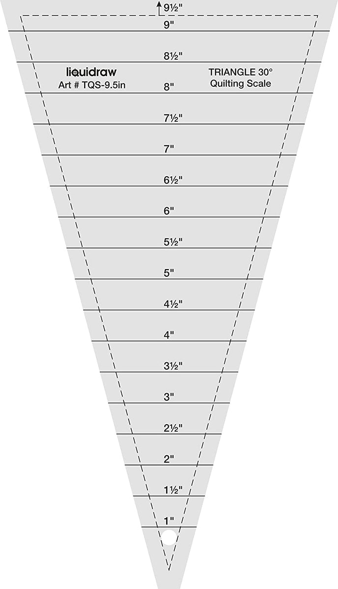 Liquidraw® Triangle Quilting Ruler, Clear Acrylic Template Quilt Ruler