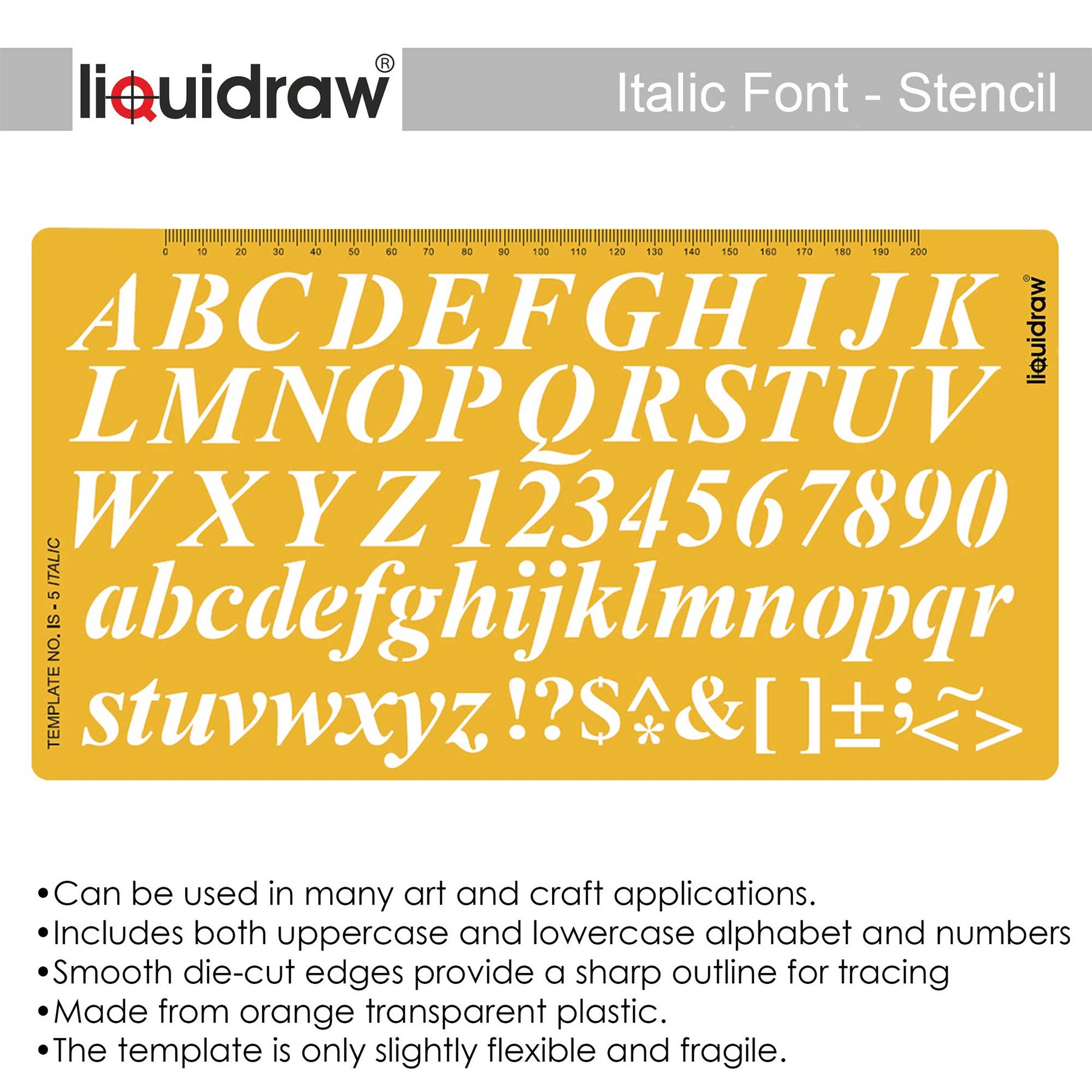 Liquidraw Lettering Stencils for Crafts English Stencil Alphabet Number  Drawing Drafting Template (Upper & Lower Case Combo) (15mm / 20mm / 25mm)