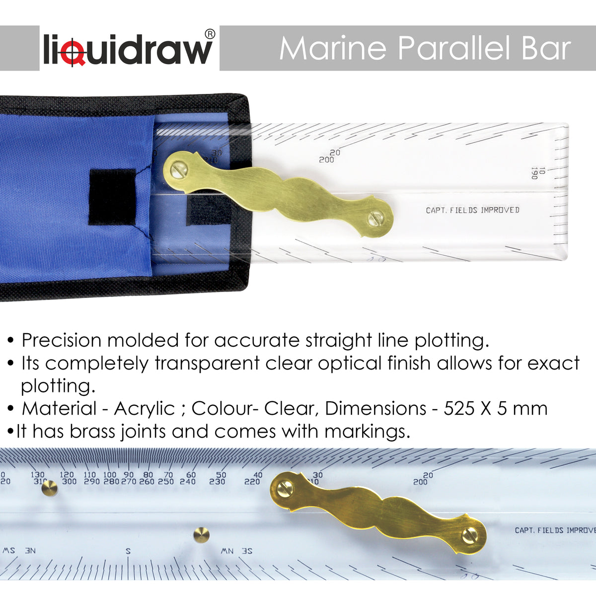 Liquidraw Marine Navigation Parallel Ruler 21